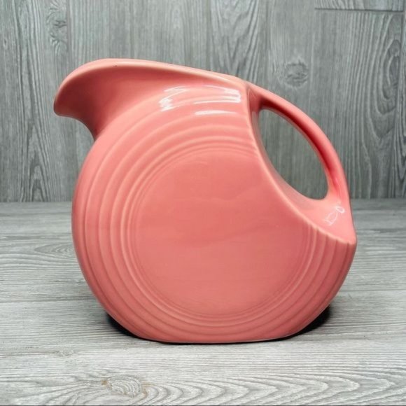 Fiestaware Disc Pitcher in Rose color pink ceramic vintage kitchen